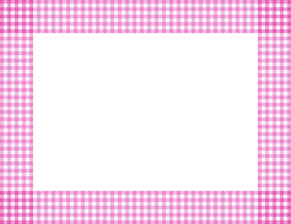 Růžový gingham rám — Stock fotografie