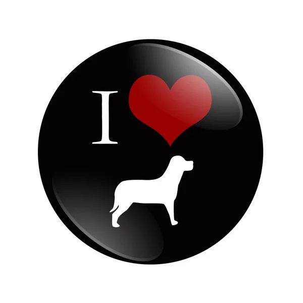 Eu amo o botão Cães — Fotografia de Stock