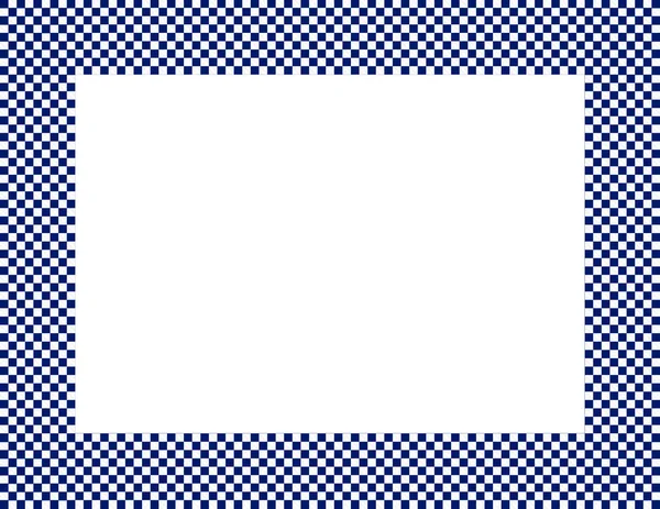 Azul marinho e branco Checkered Frame — Fotografia de Stock