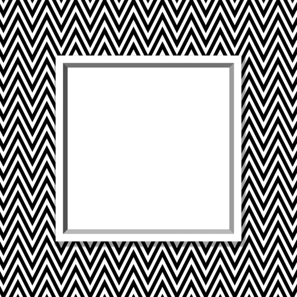 Zwarte en witte chevron frame met frame achtergrond — Stockfoto