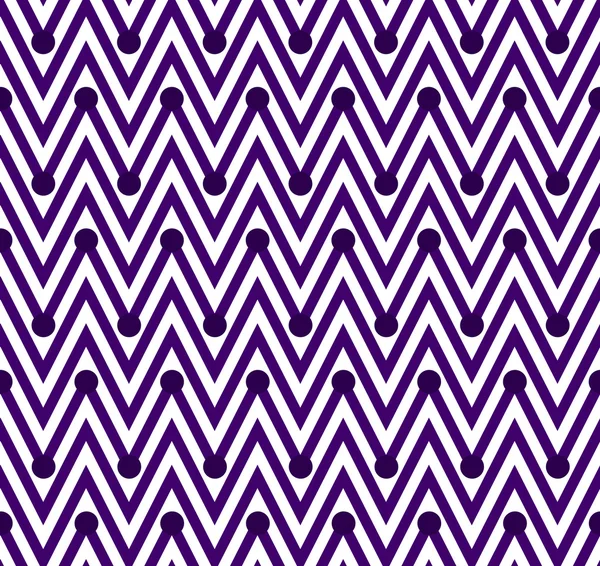 Chevron horizontal roxo e branco escuro listrado com bolinhas — Fotografia de Stock