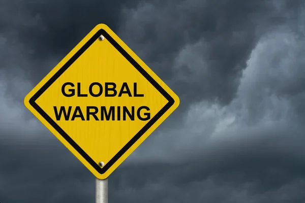 Varování před globálním oteplováním znamení — Stock fotografie
