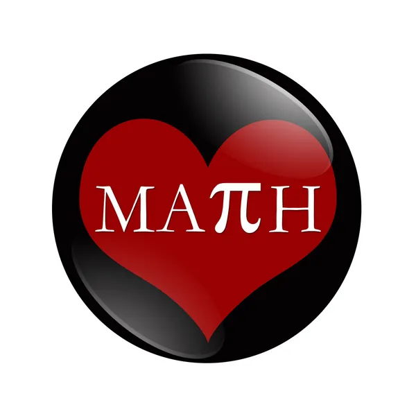 Ich liebe Mathe-Knopf — Stockfoto