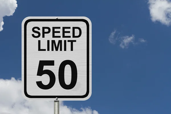 Speed Limit 50 Sign — Stock Photo, Image