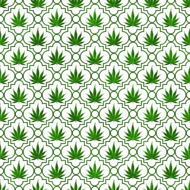 Yeşil marijuana yaprağı deseni tekrar arka plan