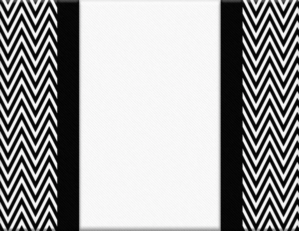 Black and White Chevron Frame with Ribbon Background — Stock Photo, Image
