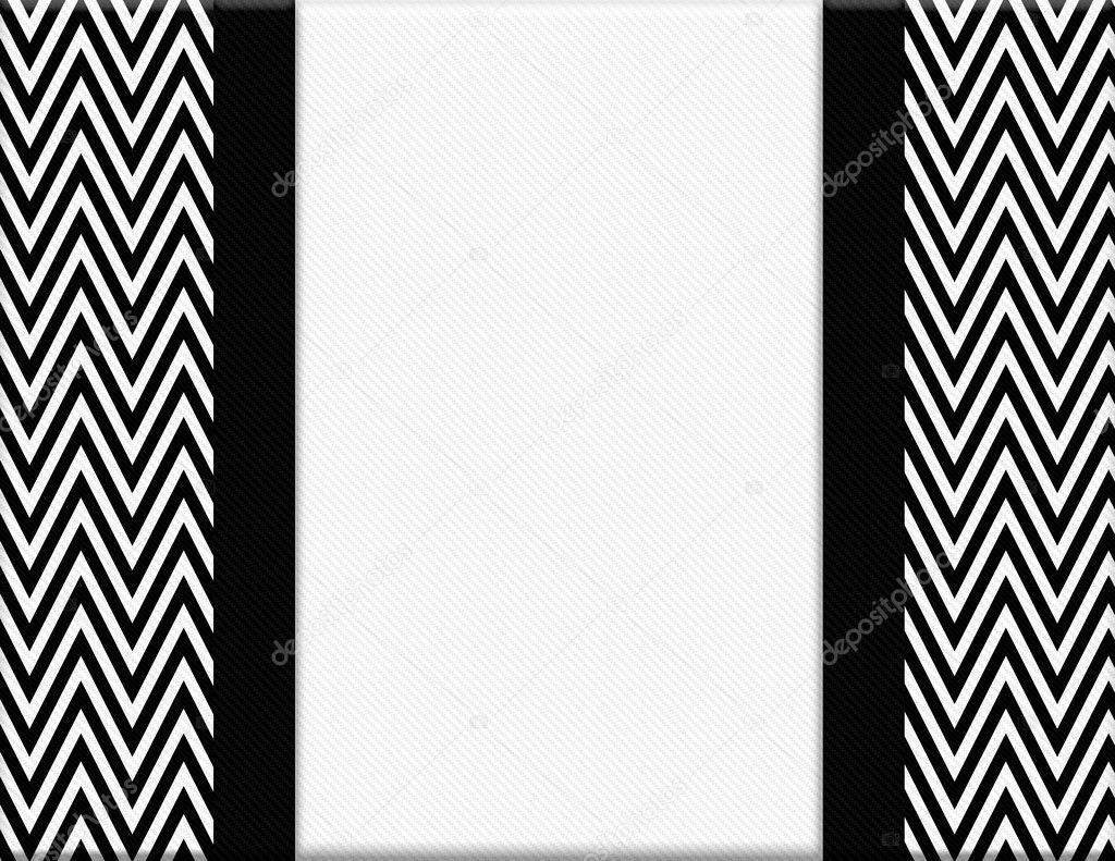 Black and White Chevron Frame with Ribbon Background — Stock Photo