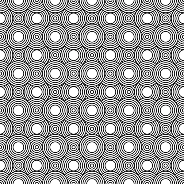 Schwarze und weiße Kreise Fliesen Muster wiederholen Hintergrund — Stockfoto