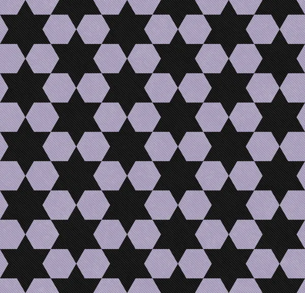 Tissu texturé imprimé hexagone violet et noir — Photo