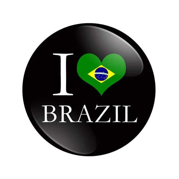 Ich liebe brasilien button — Stockfoto