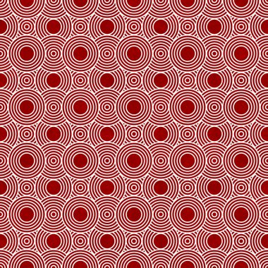 Kırmızı ve beyaz daire fayans modeli tekrarlamak arka plan