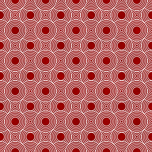 빨간색과 흰색 동그라미 타일 패턴 반복 배경 — 스톡 사진