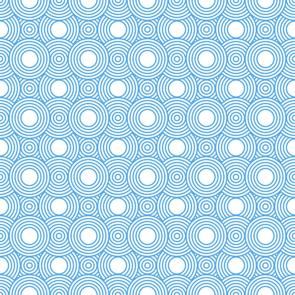 Blaue und weiße Kreise Fliesen Muster wiederholen Hintergrund — Stockfoto