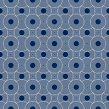 Lacivert ve beyaz daire fayans modeli tekrarlamak arka plan