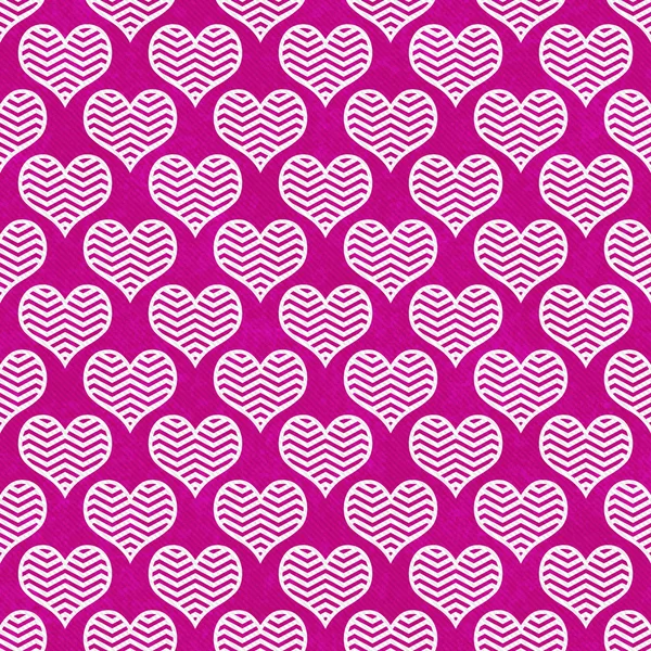 Pink and White Chevron Hearts Pattern Repeat Background — Stock Photo, Image