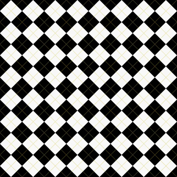 Black, White and Yellow Argyle Pattern Repeat Background — Stock Photo, Image