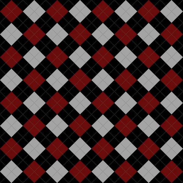 검정, 빨강 및 회색 아가일 패턴 반복 배경 — 스톡 사진