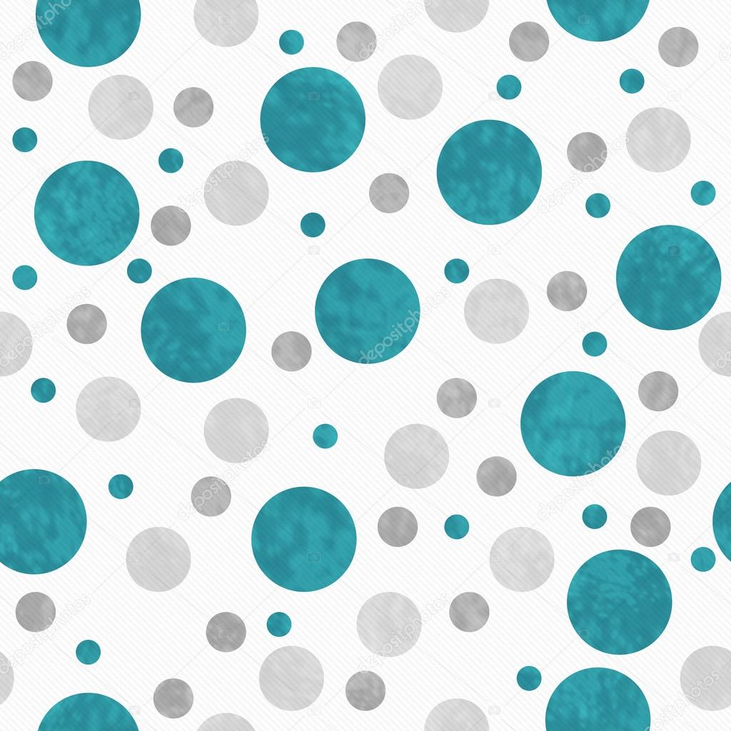 Teal, Gray and White Polka Dots Pattern Repeat Background