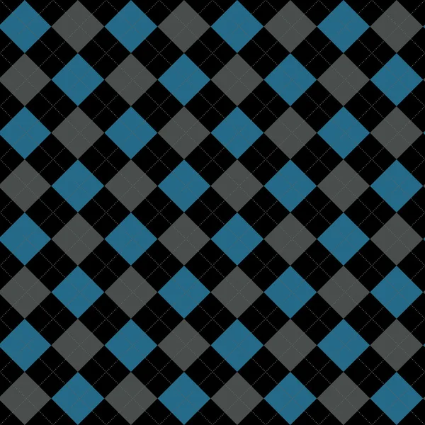 Чорно-сині і сірі Аргайл шаблон повторення фону — стокове фото