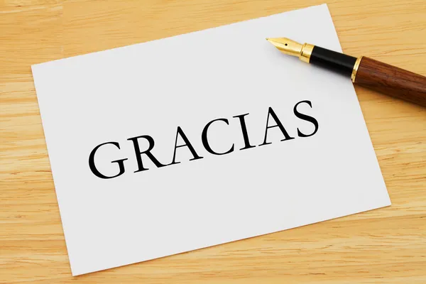 Writing a Thank You Note Gracias — Stock Photo, Image