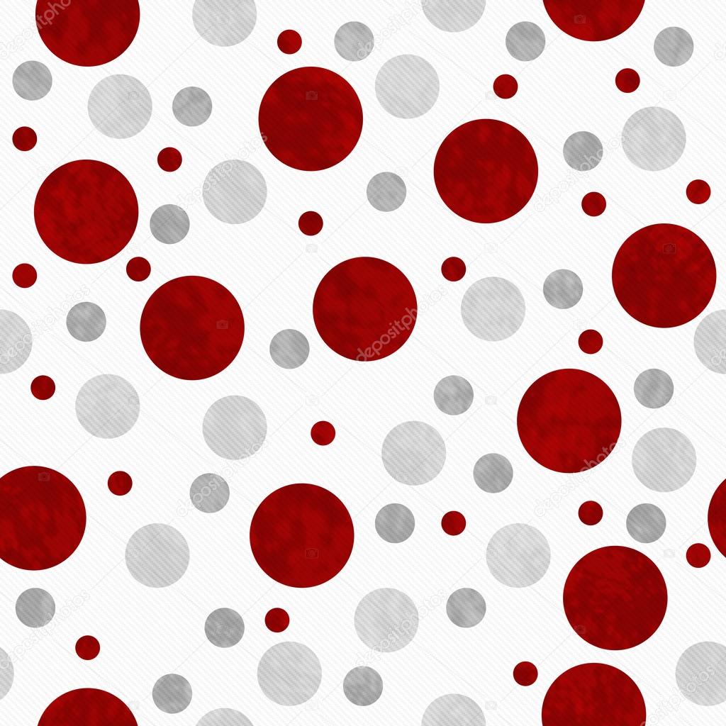 Red, Gray and White Polka Dots Pattern Repeat Background