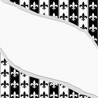 siyah-beyaz fleur de lis desen desenli kumaş backgr yırtık