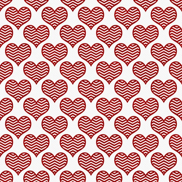 Red and White Chevron Hearts Pattern Repeat Background — Stock Photo, Image