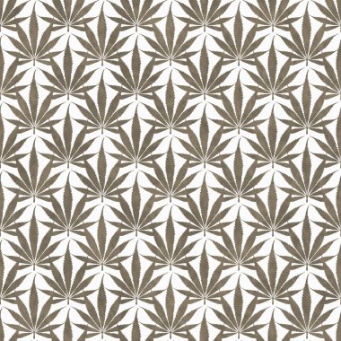 kahverengi ve beyaz marihuana yaprağı deseni tekrar arka plan