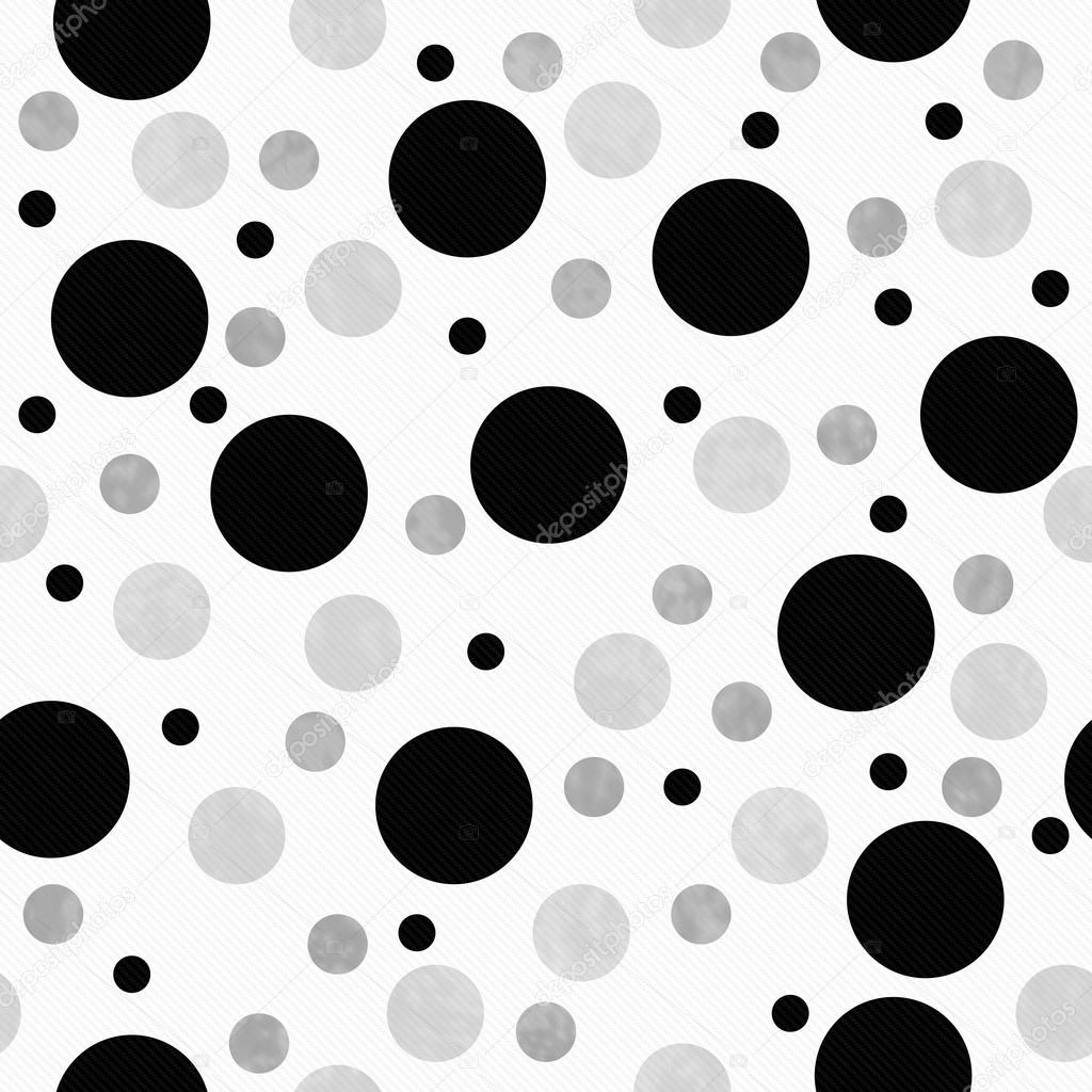 Black, Gray and White Polka Dots Pattern Repeat Background — Stock