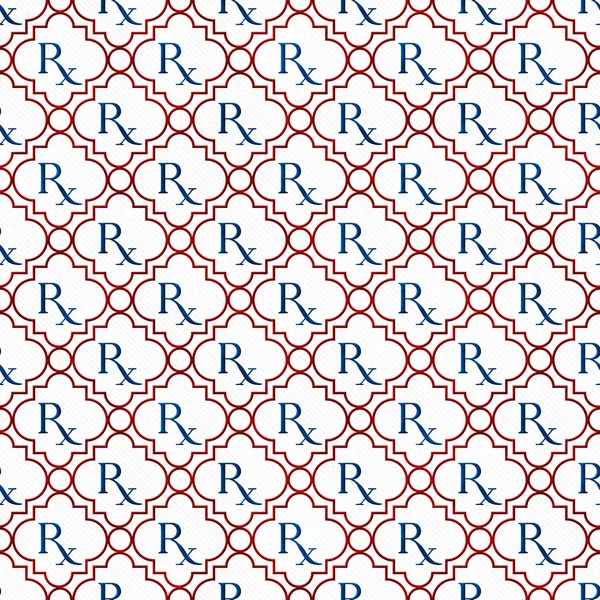 Rood, wit en blauw voorschrift symbool patroon herhalen pagina — Stockfoto