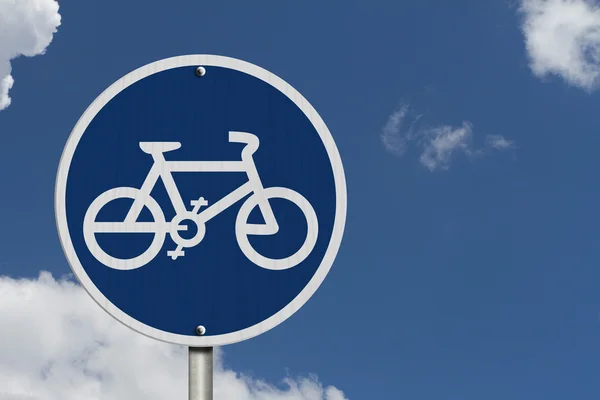 Znak trasy rowerowe — Zdjęcie stockowe