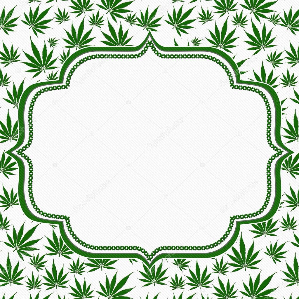 Marijuana Leaves Frame with Embroidery Background — Stock Photo