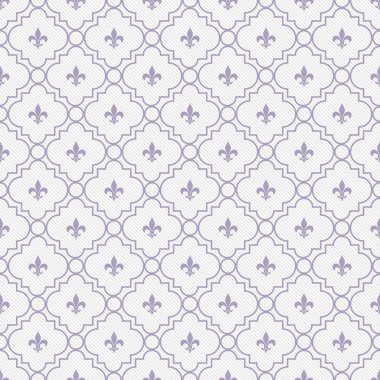 White and Pale Purple Fleur-De-Lis Pattern Textured Fabric Backg clipart