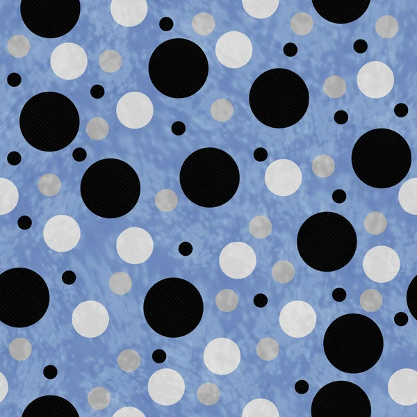 Blauw, grijs en zwart polka dots patroon herhalen achtergrond — Stockfoto