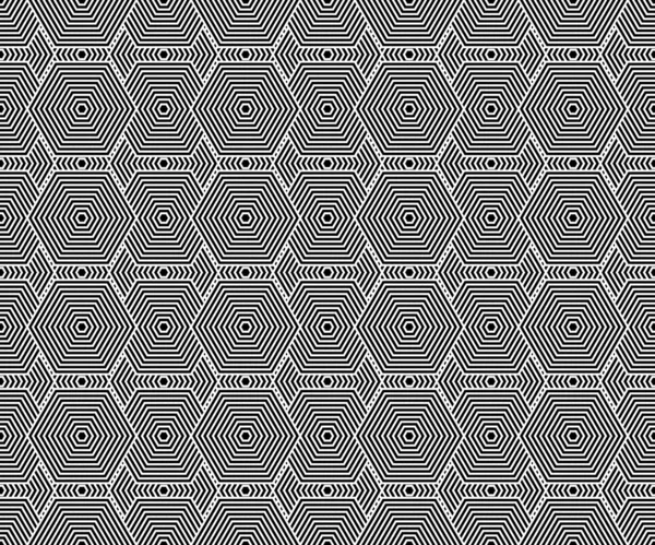 Black and White Hexagon Tiles Pattern Repeat Background — Stock Photo, Image