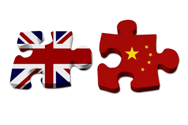 Inglaterra trabalhando com a China — Fotografia de Stock