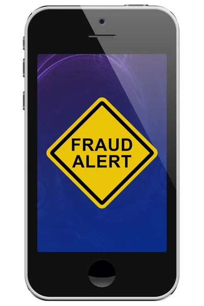 Cell Phone with Fraud Alert Message Warning