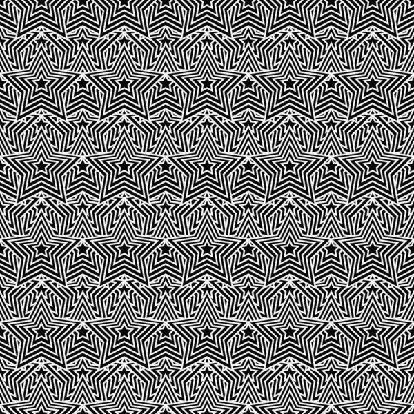 Black and White Star Tiles Pattern Repeat Background — Stock Photo, Image