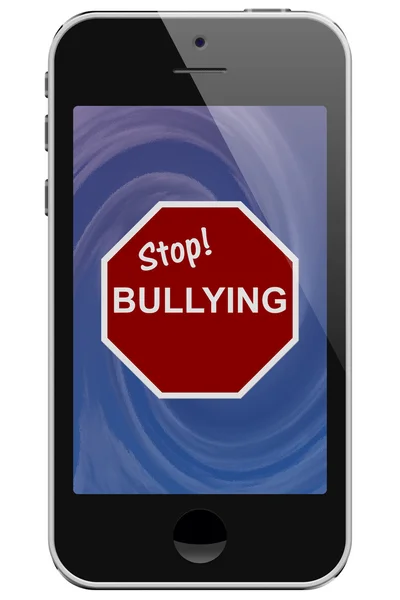 Handy mit Stop-Mobbing-Nachricht — Stockfoto