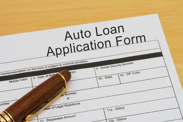Auto Loan Application Form — Stock Photo, Image