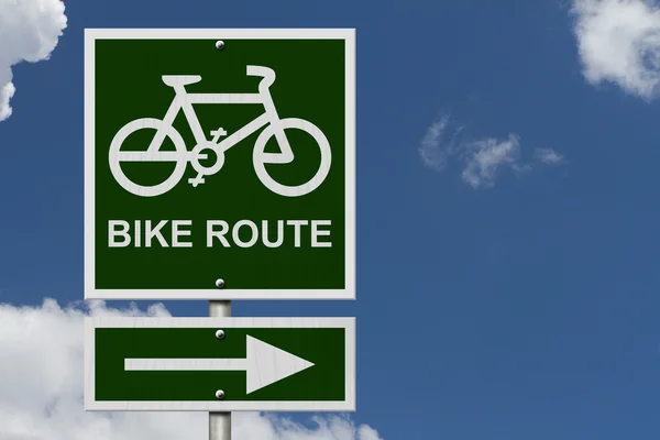 Bicicleta sinal de rota — Fotografia de Stock