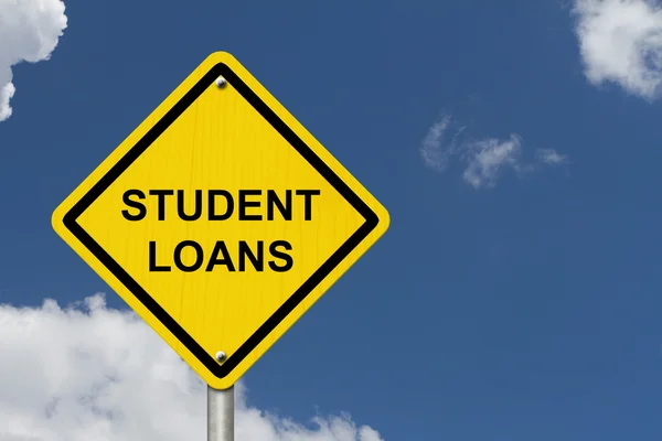 Signo de advertencia de préstamos estudiantiles — Foto de Stock