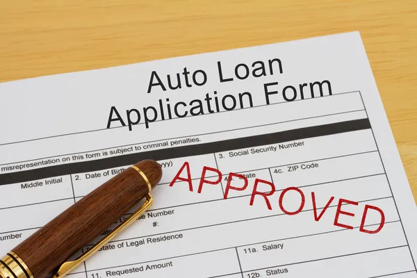 Auto lening aanvraagformulier — Stockfoto
