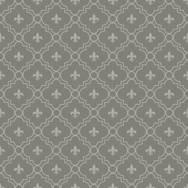 Beyaz ve koyu gri fleur-de-lis dokulu desen kumaş backgro