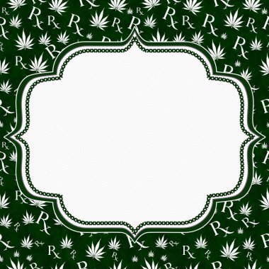 yeşil ve beyaz marihuana yaprağı ve reçete sembolü kare zekâ