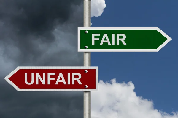 Fair versus Unfair — Stock Photo, Image