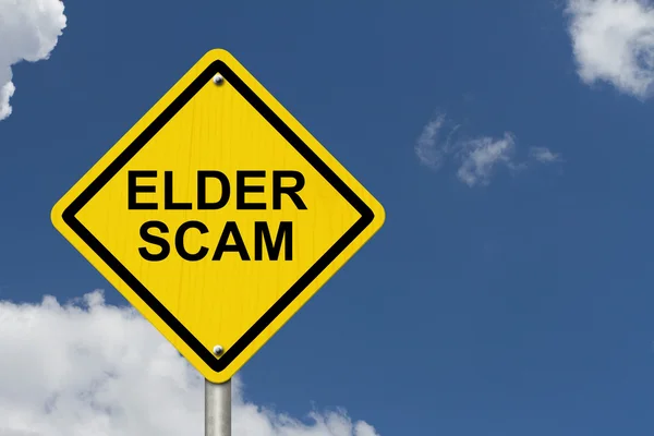 Elder Scam Warning Sign — Stock Photo, Image