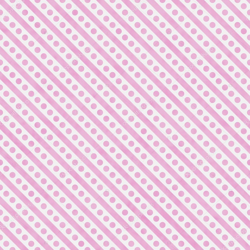 Light Pink and White Small Polka Dots and Stripes Pattern Repeat