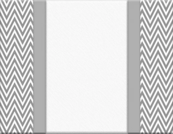 Gray and White Chevron Zigzag Frame with Ribbon Background — Stock Photo, Image