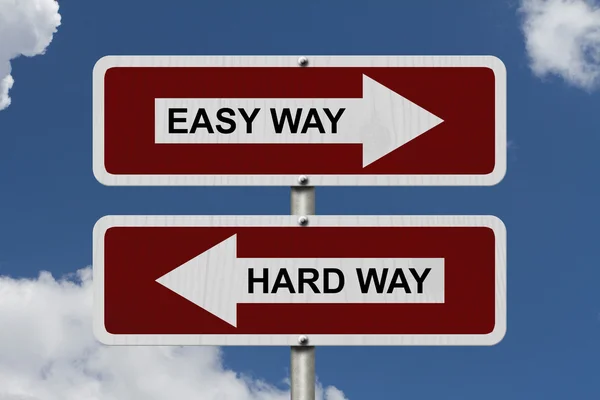 Hard Way versus Easy Way — Stock Photo, Image
